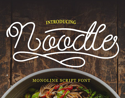 Noodle monoline script font