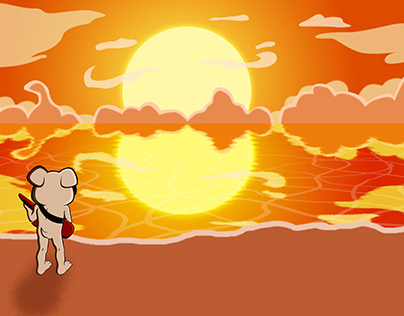 Beach Dog Illustration
