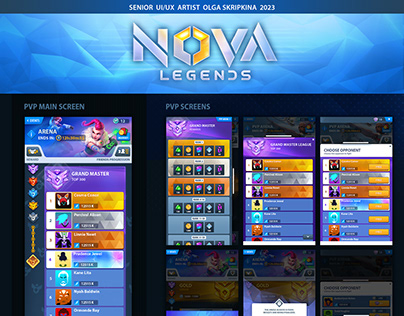 UI/UX for NOVA Legends 2023