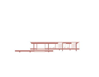 Ilustración Arquitectónica Casa Farnsworth