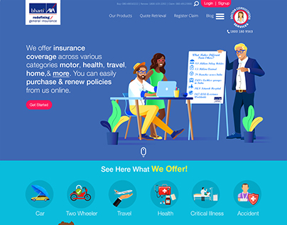 Bharti AXA Insurance UI Design