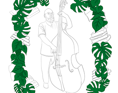 Illustration with double bass