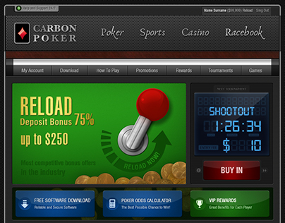 Homepage Concept Design for Gaming & Betting Portal