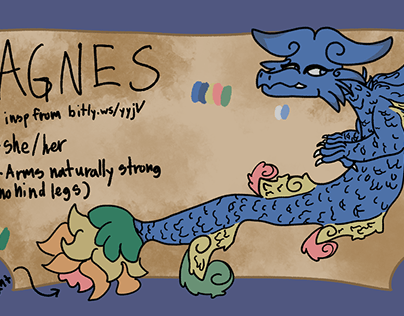 Reference sheet for my dragon oc Agnes! (2023)