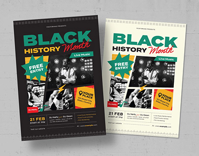 Black History Month Flyer in Retro Jazz Poster Style
