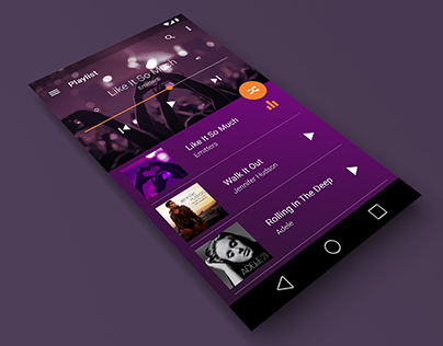 Design concept for Music Player (Android Lollipop)
