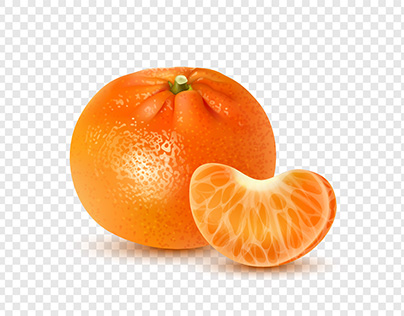 Fresh orange with leaves isolated
