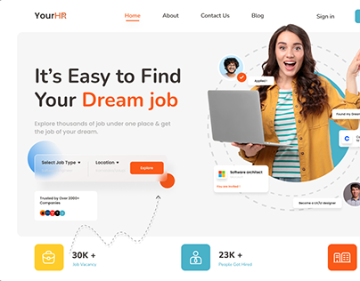 YourHR web landing page