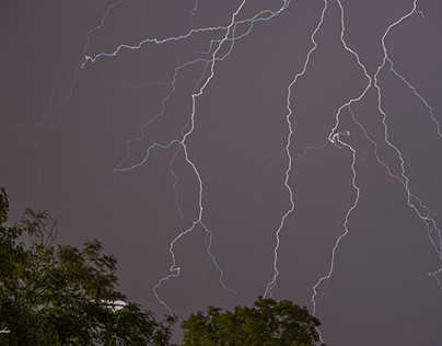 Lightning Bolts from storm in San Diego