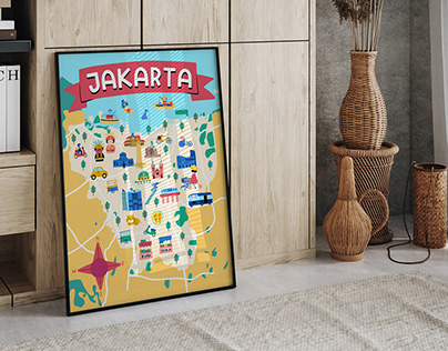 Jakarta Map Illustration
