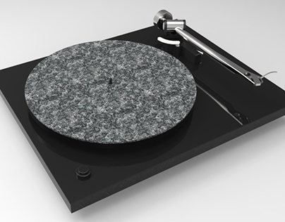 3D design and rendering of the Rega Planar 3 turntable