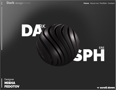 Dark Sphere - Landing page with dark design.