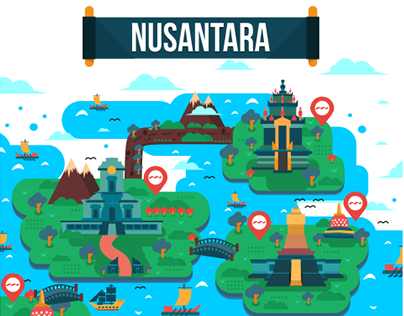 Nusantara | Bank Mandiri Poster Illustration