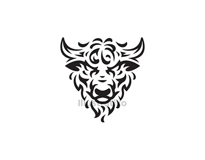 Bison Head Animal Logo