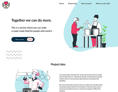 Main Page Design for the charity project "Donate food"
