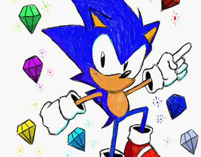 Sonic and Chaos Emeralds by Jay