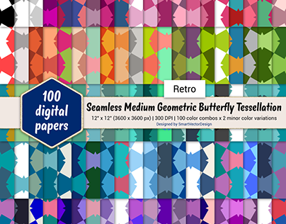Retro Geometric Butterfly Tessellation