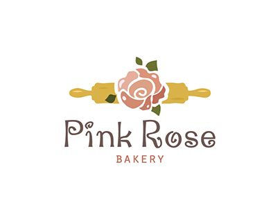 Pink Rose Bakery readymade logo design