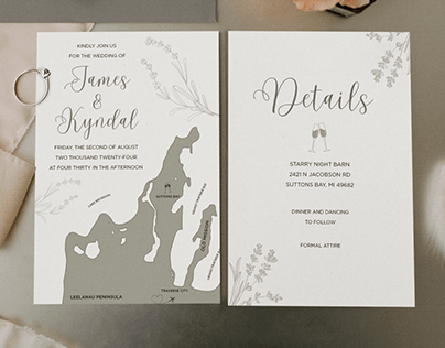 Custom Map Wedding Invitation