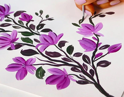 Designing floral fabric paint