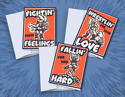 Wrestlin' for Love Valentine's Cards