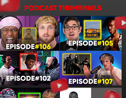 YouTube Podcast Video Thumbnails Design