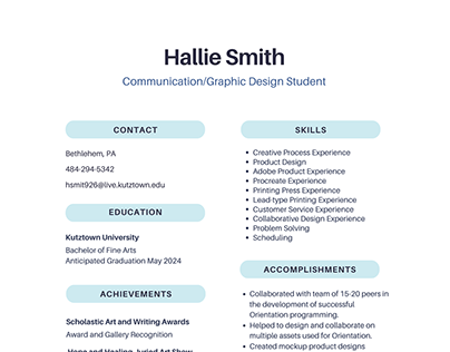 Hallie Smith Resume