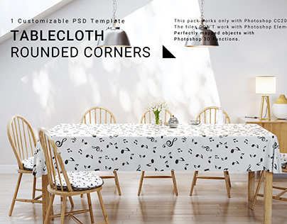 Rectangular Tablecloth with Rounded Corners