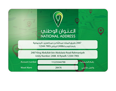 Saudi Post National Address Card options