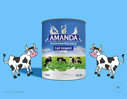 milk tin label design