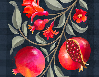 Pomegranates Botanical