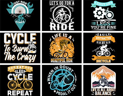 Cycle T-shirt Bundle |Bicycle T-shirt Design Collection