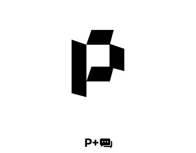 Letter P and chat logo combination for sale
