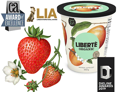 Fruit Illustrations for Liberte Organic Yogurt