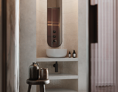Practical minimalism & Wabi-Sabi bathroom