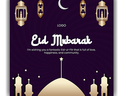 Eid mubarak social media post design.