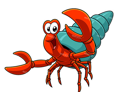 Cute Hermit Crab Cartoon Character