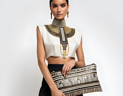 ANCIENT EGYPTIANS - INSPIRED BLOUSE & CLUTCH