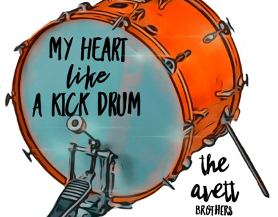 Kick drum heart sticker design