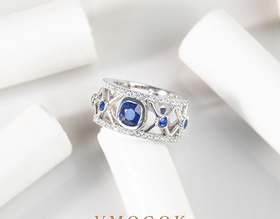 Sapphire(royal blue) diamond Ring