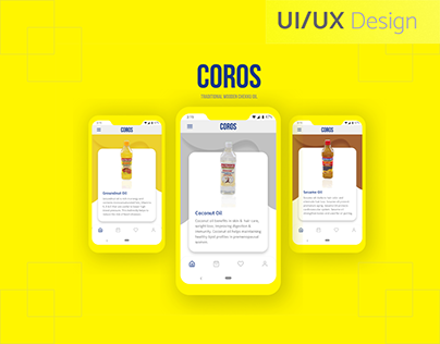 UX/UI design for COROS app - cold pressed oil cart.