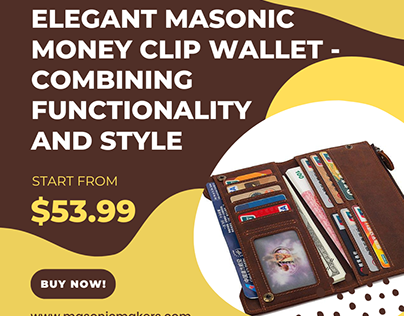 Elegant Masonic Money Clip Wallets