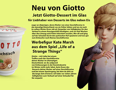 neues Giotto-Dessert im Glas aus Süßigkeiten Eislinie