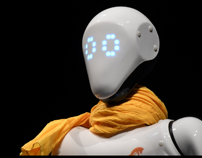 Robot humanoïde Crédit Agricole