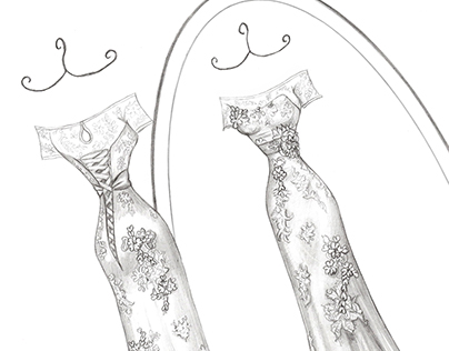 'Sarah' Wedding Dress Illustration