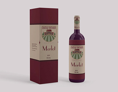 Merlot wine. Packaging mockups and flat files.