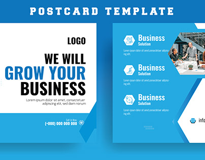 Corporate promotion postcard template.