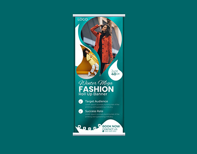 creative Roll-up Banner for fashion sale design