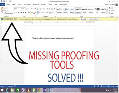 Fix Missing Proofing Tools Error in MS Word