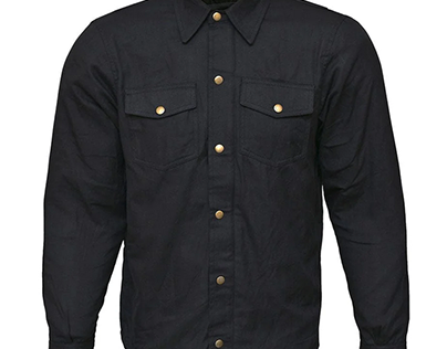 Motorcycle Flannel Shirt Black Riding Jacket